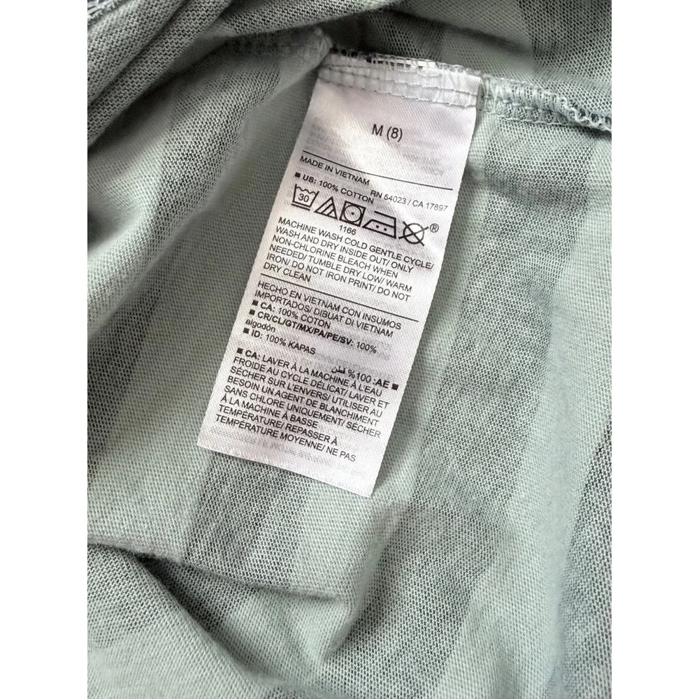 Old Navy Girls M 8 Softest Tee Long Sleeve Striped Shirt‎ Green
